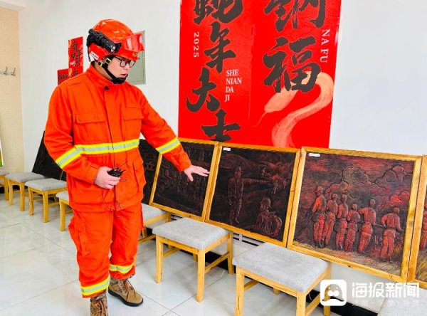 创高网 鄂温克族自治旗应急综合救援大队队员创作十余幅木刻 记录森林消防场景