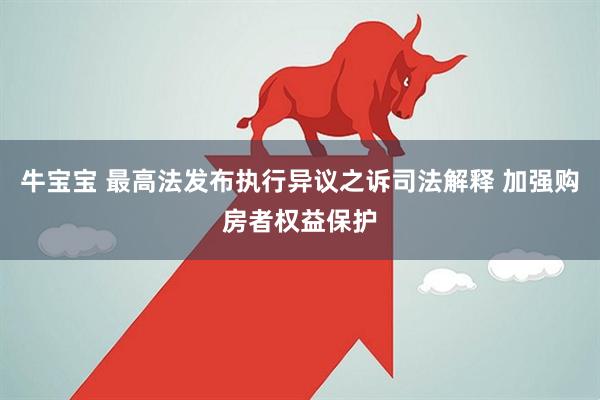 牛宝宝 最高法发布执行异议之诉司法解释 加强购房者权益保护